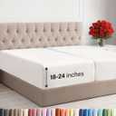 Extra Deep Split King Fitted Sheet - Hotel Luxury Single Fitted Sheet Only - Easily Fits 18 to 24 inch Mattress - Ultra Soft, Wrinkle Free with Extra Deep Pockets - Breathable & Comfy - Antique White