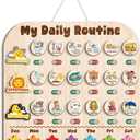 Wooden Daily Routine with Stars, Chore Chart for Kids, Visual Schedule for Kids, Morning Evening Routine Chart, Preschool Routine Chart, Routine Chart for Kids