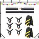 10x7.5Ft Backdrop Stand, Heavy Duty Adjustable Photo Back Drop Stand Kit for Parties, Photography, Banner Stand (Includes Six Background Stand Clamps)