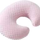 Nursing Pillow and Positioner Breastfeeding and Bottle Feeding, Propping Baby, Tummy Time, Sitting Support for Baby Boy Baby Girl, with Removable Dots Cover (Blushing Bride)