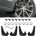 4PCS Car Mud Flaps, No Drilling Mudguards Fenders with Hardware Kits, Automotive Exterior Accessories Black Front Rear Mud Flaps Splash Guards Universal for Most Vehicles