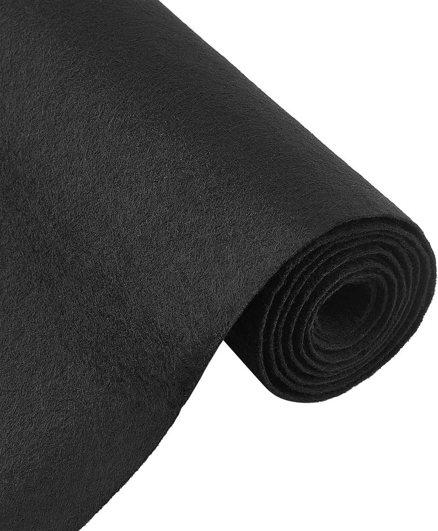 BENECREAT 10FT 15.75 Inch Wide Black Felt Roll Craft Felt Nonwoven Fabric Sheets(0.9mm Thick) Great Felt for Crafts, Patchwork Sewing, Costumes