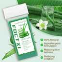 Roll on Wax Cartridge, 4 Hair Removal Aloe Vera Ｗax Cartridge with 10 Pack Cleaning Oil Wipes, Depilatory Wax Roller Refill for Women Sensitive Skin