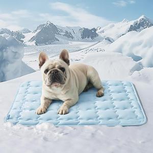 Bedsure Cooling Mat for Large Dogs – 35x23 Thin Washable Cooling Pet Pad for Puppy, QMAX>0.5, Portable Kennel Puppy Bed for Summer, NonSlip Summer Crate Pad for Big Dog Up to 50 lbs