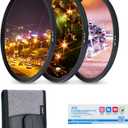 JJC 67mm Variable Star Filter Cross Screen Starburst Filter Kit for Canon EF-S 18-135mm f3.5-5.6 USM Lens, RF 24-105mm F4-7.1 Lens for Sony FE 24-70mm f4 Lens & Other Lenses with 67mm Filter Thread