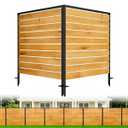 2 Panels No Dig Wood Privacy Screen, 42" H x 40" W Outdoor Air Conditioner Fence for AC Units, Trash Can Enclosure, Pool Equipment Enclosure, Decorative Privacy Fence for Garden Patio Backyard