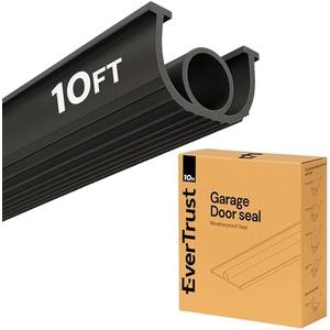 EverTrust Garage Door Bottom Seal – Weatherproof Stripping Rubber Seal with 5/16” T-Ends. Protect Your Garage from Weather and Dust with EPDM Rubber Garage Door Draft Stopper (10 Ft)