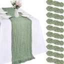 10 Pack Sage Green Table Runner 10ft Cheesecloth Table Runner 120 Inch Gauze Boho Rustic Sheer Cheese Cloth for Banquet Picnic Baby Shower Party Wedding Holiday Dcor