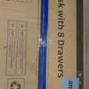 Casaottima 55 Inches Computer Desk with 8 Fabric Drawers, Modern Office Desk with Large Storage for Home Office, Study, White