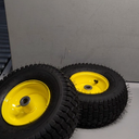 AR-PRO (2-Pack) 13x5.00-6 Front Tire and Wheel Assembly - Replacement Tubeless Turf Tire with Rim for Riding Lawn Mower - 3"-6" Offset Hub and 3/4" or 5/8" Bushings, 300 lbs Load (Yellow)