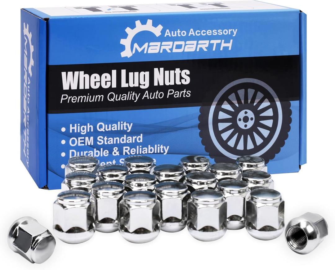Set of 20, 12x1.5 Radius Lug Nuts with Ball Seat Compatible with Honda Acura Factory Alloy Wheels (0.96 In (24.5mm))