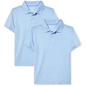 The Children's Place Boys' Short Sleeve Pique Polo, 2 Pack, Blue, XXL