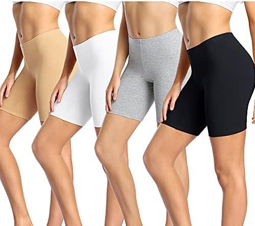 wirarpa Women's Cotton Boy Shorts Underwear Anti Chafing Soft Biker Short Plus Boy Shorts Panties 4 Pack L