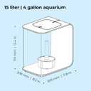 biOrb Flow 15 Acrylic 4-Gallon Aquarium with White LED Lights Modern Compact Tank for Tabletop or Desktop Display, White