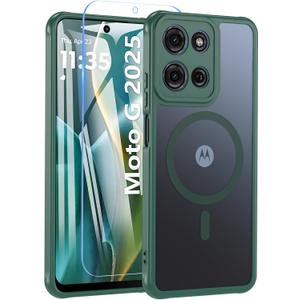 BESINPO Magnetic Case for Motorola Moto G 2025/2026/G Play 2026,Translucent Matte Shockproof Protective Slim Bumper Cover for Motorola Moto G 2025/2026/G Play 2026 6.7"(Deep Green)