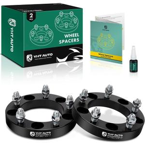 YHTAUTO 5x5.5 inches Hub Centric Wheel Spacers 1 Inch Compatible with Chrysler, Dodge, RAM Models, Aspen, Dakota, Durango, Tire Spacers w/ 9/16"& 12.9 Grade Studs, 108mm Hub Bore 5 Lug 2PCS Black