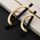 Amerdeco 6 Pack Black Brushed Gold Cabinet Pulls 3.75 Inch(96MM) Hole Centers Kitchen Cabinet Handles Hardware Kitchen Handles for Cabinets Cupboard Handles Drawer Pulls