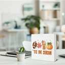 jyunsoeng Fall Decor - Fall Decorations for Home - Thanksgiving Decorations - Tis the Season Autumn Harvest Pumpkin Wooden Sign Home Living Room Kitchen Desk Shelf Table Decor - 5 x 5 Inches