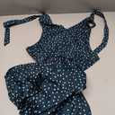 Women's Summer Polka Dots Mini Dress Y2k Tie Backless Deep V Neck Going Out Dresses M