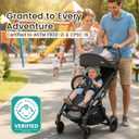 Beberoad Lightweight Baby Stroller for Airplane R2 Small Travel Stroller Compact Strollers Foldable, Infant Toddler Stroller with Adjustable Backrest, Cup Holder and Waterproof Canopy, Black
