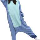 MAJ&COS Animal Onesies Adult Pajamas Halloween Cosplay Costume Unisex Onesie for Women Men (Blue, S)