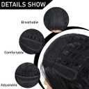 2 x Black Braided Wigs for Costume Girls Cute Long Black Wig with Bangs for Halloween Costume SL028BK