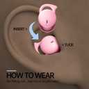 Hulaed Invisible Sleep Headphones,Sleep Earbuds for Side Sleepers,Comfortable Noise Blocking Sleep Earphones,Bluetooth 5.3 Wireless Open Ear Headphones for Sleeping,Driving,Cycling - Pink A6