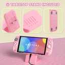 PlayVital Cherry Blossoms Kitten Protective Case for Nintendo Switch 2 with Stand | Cute Cat Ear & Paw Silicone Grips, Dockable Hard Shell, 2 Joystick Caps | Full-Body Protection Cover, Pink