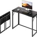 JOYMOOP Black 31.5" Folding Desk, No Assembly Small Foldable Desk for Home, Office, Wooden Top Folding Computer Desk for Working, Writing, Studying, 31.5" Width