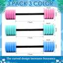 Soulchen 3 Pack Long Aquatic Exercise Dumbbells Pool Exercise Equipment Eva Foam Water Aerobics Equipment With High Density For Weight Loss Water Sport Fitness Tool(Pink, Blue, Teal,Size: Small)