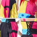 2PCS Adult Sally Costume Women Christmas Sally Dress Wig Sexy Patchwork Dress Halloween Cosplay Outfits (Large)