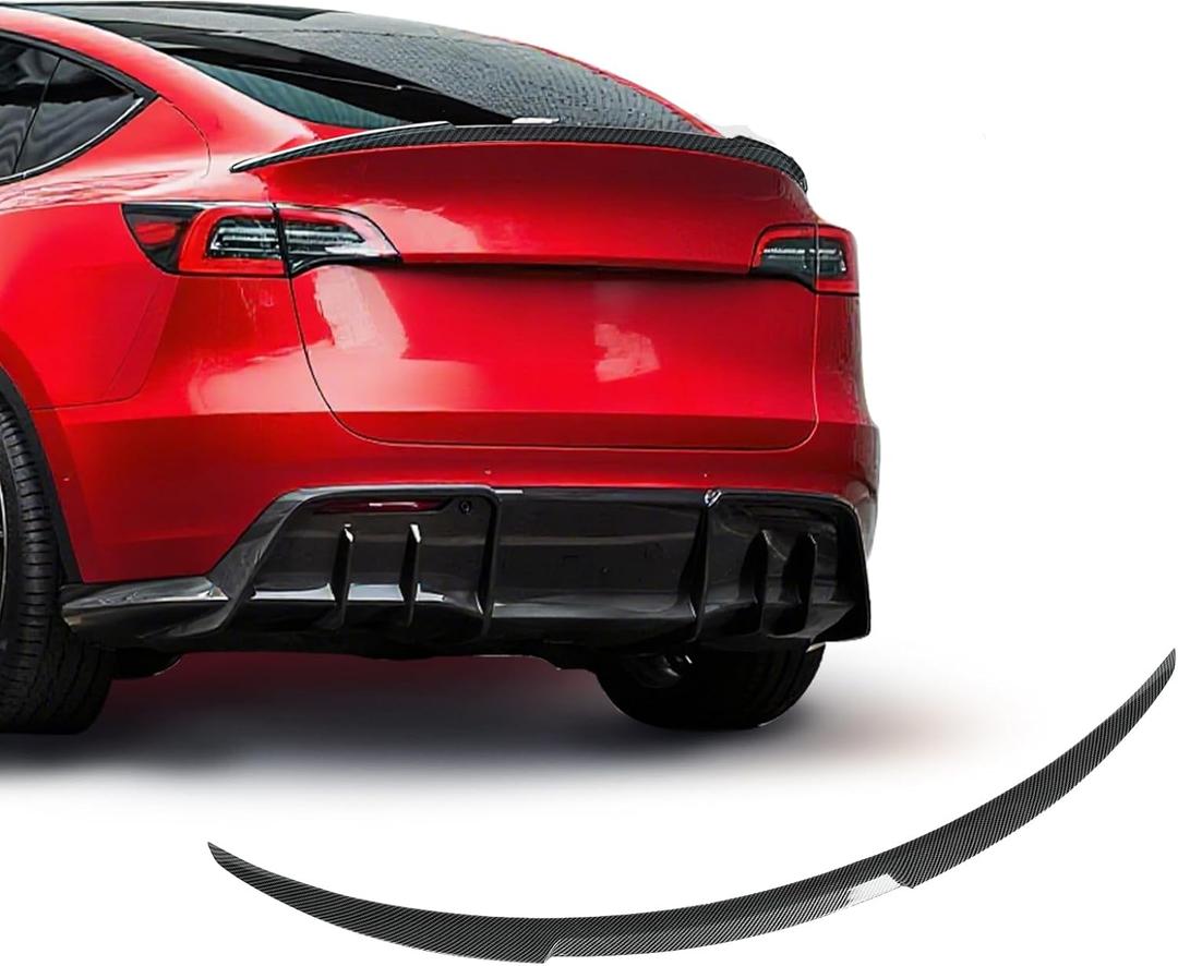 Spoiler for Tesla Model Y for 2020-2025 Wing Rear Spoiler Trunk Tail Rear Trunk Lid,M4 Style Carbon Fiber Style Performance,Model Y Accessories