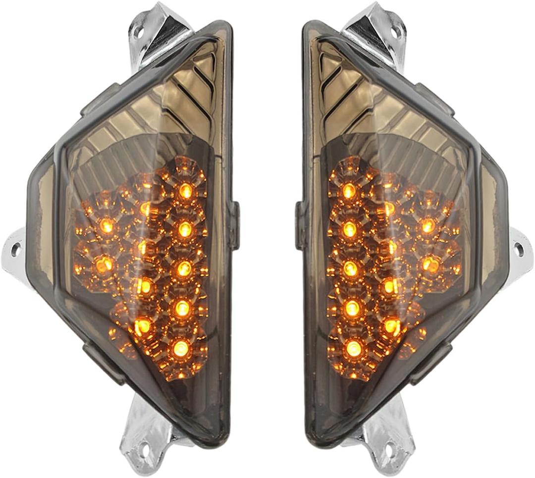 LED Front turn signal light Compatible with KAWASAKI Ninja ZX-6R ZX6R NINJA 300 400 650 1000 ZX-4R LED light Motorcycles Accessories,(Smoke)