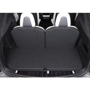 Car Trunk Mat for Tesla Model X 6/7 Seater 2016-2021(2022-Current DO NOT FIT) Full Coverage Trunk Cargo Mat All Weather Rear Cargo Liner Heavy Duty (Black with Black Stitching