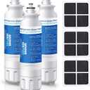 GOLDEN ICEPURE RWF3500A Refrigerator Water Filter & Air Filter Combo, Compatible with LG LT800P, Kenmore 469490, ADQ73613401, LSXS26366D, LUPXS3186N, LSXS26366S, LT120F, FL-RF20, R-9490, DWF-35