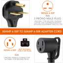 Tellegloww NEMA 6-30P to 6-50R Welder Adapter Cord, 30 Amp 3 Prong Male Plug to 3 Prong Female Receptacle Dryer Welder Power Cord Adapter, STW 10 AWG/3C, 1FT, ETL Listed