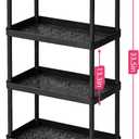 4-Tier Rolling Utility Cart with Handle Multi-Functional Storage Trolley with Wheels, Movable Organizer for Kitchen, Living Room,Office (Black)