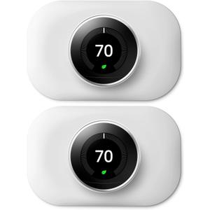 Compatible with Google Thermostat 1st/2nd/3rd Wall Plate Cover - Petrichor Nest Thermostat Trim Kit, Made for Google Nest Thermostat 1st/2nd/3rdEasy to Install2 Pack White