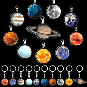 Eersida 20 Pcs Solar System Planet Keychain Hanging Galaxy Keychain Outer Space Party Favors Globe Planets Gift for Party Supplies Birthday Space Enthusiasts
