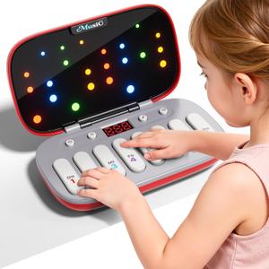 Piano for Kids, Kids Keyboard Piano Toy Music Rhythm Machine, 7 Modes Electronic Piano Toy with Glowing Piano Keys, Travel Toys Birthday Musical Learning Gift for 3 4 5 6 7 Year Old Toddler Girls Boys