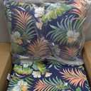 Arden Outdoor Deep Seat Cushion Set, 24 in x 24 in, Weather-Proof, Rain-Proof, Fade Resistant Patio Cushion for Chair, Sofa, and Couch Simone Blue Tropical