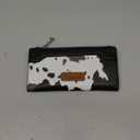 Montana West Wrangler Cow Print Bifold Wallet Women's Wallets, Card Cases & Money Organizers Women Credit Card Wallet for Ladies Female Cash Wallett Black Wallets with Smooth Zipper