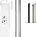 [Angled Tips] 2 Pcs Jumbo Reusable Bubble Tea Straws & Smoothie Straws, 0.5" Wide Stainless Steel Straw, Metal Straw for Boba, Tapioca Pearl, Milkshakes,Smoothies | 1 Cleaning Brush & 1 Case