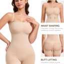 CtriLady Strapless Shapewear Bodysuit for Women Tummy Control Shapewear Seamless Full Body Shaper with Removable Straps (Beige, M)