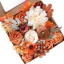 AKKER Terracotta Artificial Wedding Flowers Combo Box Set Burnt Orange Flowers Fall Silk Flower in Bulk for DIY Wedding Bouquets Decorations