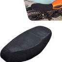 1 PC Motorcycle Seat Cover, Motorcycle Seat Protector with Anti-slip Cushion, Universal 3D Spacer Mesh Cover, or Most Motorbike, ATV, Scooter (Black #L)