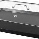 Vayepro 2 Burner Griddle Pan with Glass Lid, Stove Top Flat for Glass Stove Top, Aluminum Pancake, Non-Stick for Gas Grill, Double Burner Camping