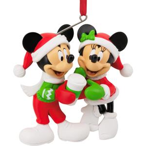 Hallmark Disney Mickey and Minnie Sharing Cocoa Christmas Ornament, Gifts for Disney Fans