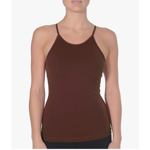 Beyond Yoga Criss-Cross Cami, Size Medium, Brown