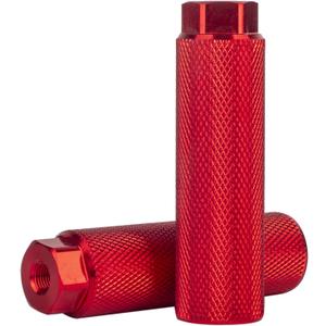 Bike Pegs 2Pcs Aluminum Alloy Anti-Skid Lead Foot Bicycle Pegs 3/8 inch Axles (Red)